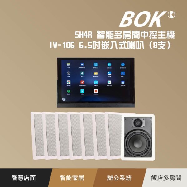SH4R 智能多房間中控主機+ IW-106 6.5吋嵌入式喇叭（8支）：圖片 2