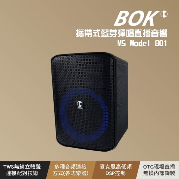 MS Model 801 攜帶式藍芽彈唱直播音響：圖片 2