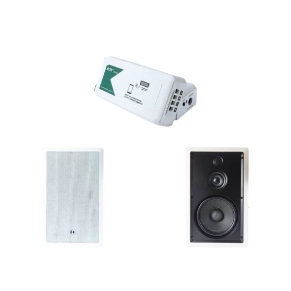 BA220 TWS藍牙小擴大機+ IK-228  8吋方形三音路崁頂喇叭（2支）送!!MKL N60(20米)喇叭線