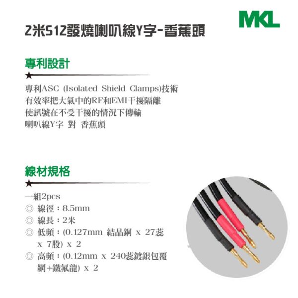 2米S12發燒喇叭線Y字-香蕉頭 2S12：圖片 3